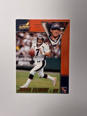 John Elway Aurora Football Card - Orange/Blue/White